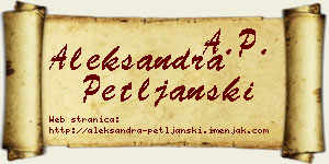 Aleksandra Petljanski vizit kartica